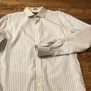 J crew blue checked dress shirt
